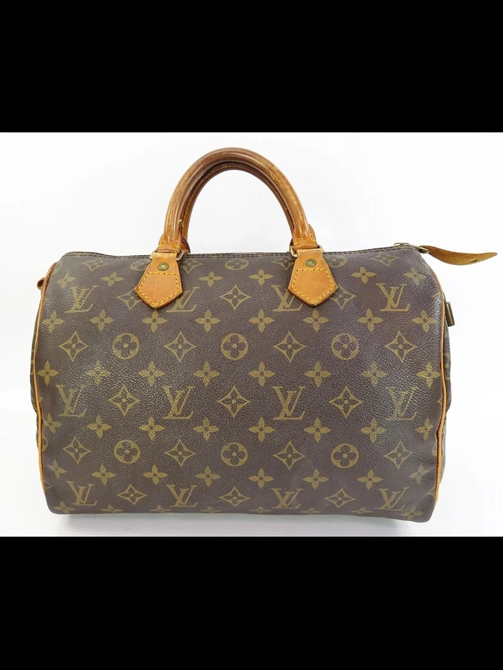 Louis Vuitton Brown Monogram Satchel with Tan Vachetta Trim